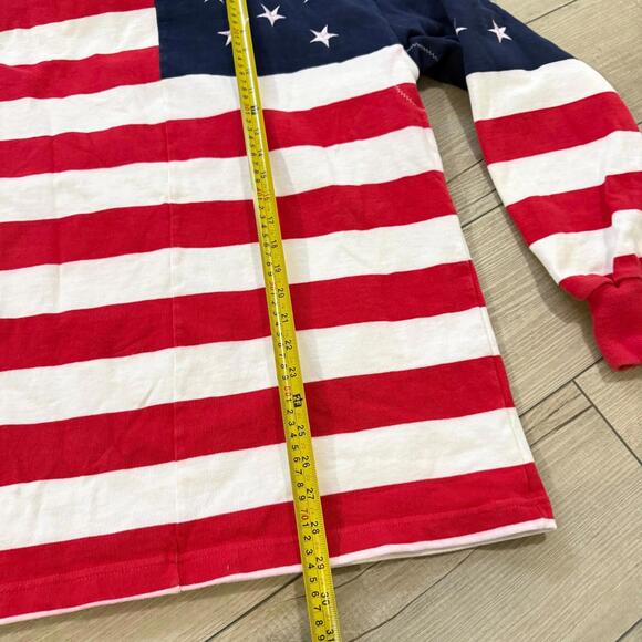 Vintage Barbarian Rugby Wear USA Flag Panel Patriot Polo Sweatshirts Men size XL - Picture 5 of 9